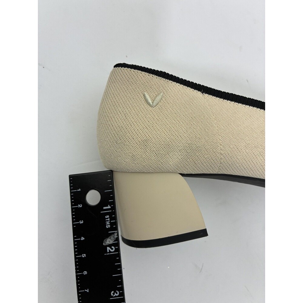 VIVAIA Julie Heels Shoes Almond Toe Stress Free Size 9.5 Beige Black Arch Pro - Picture 5 of 16